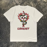 【 LONG SET × SCUMBOY 】LSD-130 "SKULL & SNAKE" S/S T-SHIRT ( WHITE )