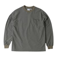 【 WALLA WALLA SPORT 】U.S. MADE JACQUARD STRIPE POCKET TEE ( OLIVE )