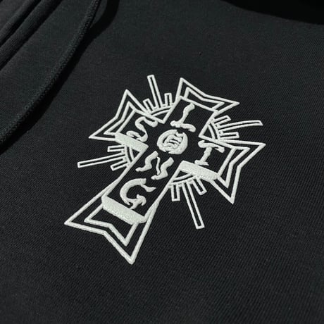 【 LONG SET ORIGINAL 】LSD-090 "DOG TOWN" ZIP-UP HOODIE ( BLACK )