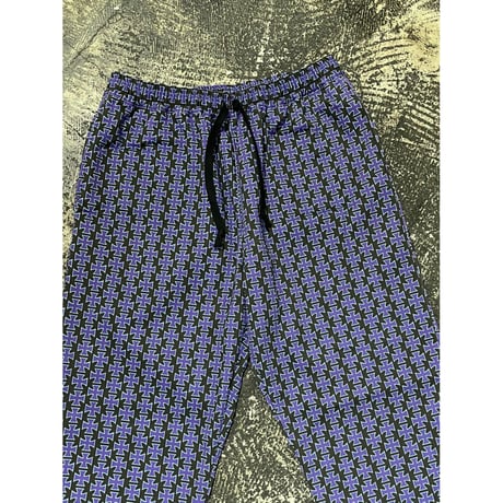【 LIFE’S A BEACH 】“CROSS” PANTS ( BLACK × PURPLE )