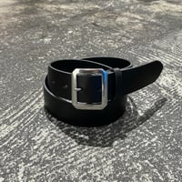 【 LONG SET ORIGINAL 】LSD-142 MIRAGE LEATHER GARRISON BELT ( BLACK × SILVER )