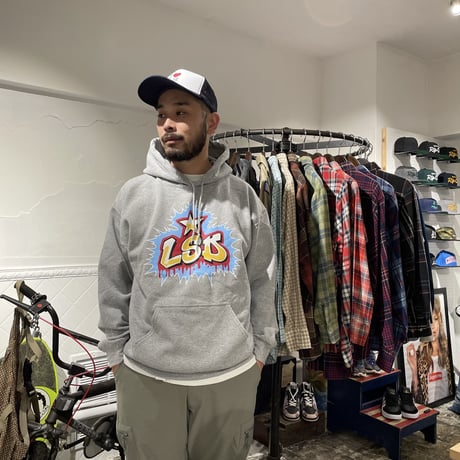 【 LONG SET ORIGINAL 】LSD-069 "DOWN BY LAW" P/O HOODIE ( HEATHER GREY )