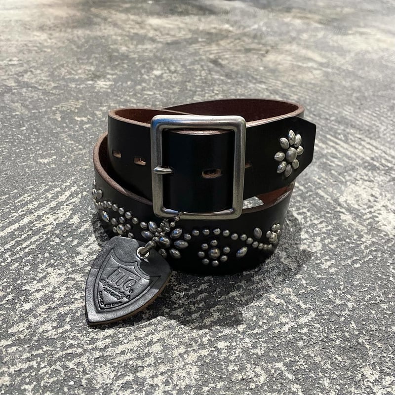 HTC 】26 STUDS LEATHER BELT ( BLACK ) | LONG S
