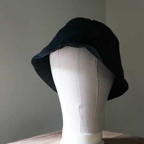 (STOCK)畑帽　綿麻BLACK DNM