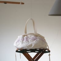 (ORDER) QUILT巾着オフ白✖ピンク