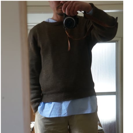 (ORDER)NO COLLER SHIRT BLUE OX