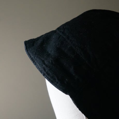 (STOCK)畑帽　綿麻BLACK DNM