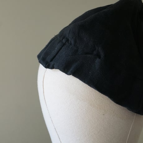 (ORDER)TWIST CAP GATHER 黒リネン