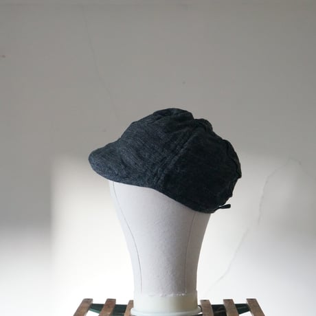 (STOCK)WORK CAP １ST Black LINEN TWEED