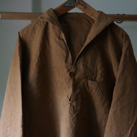 (PRE ORDER )Shawl collar SMOCK brown
