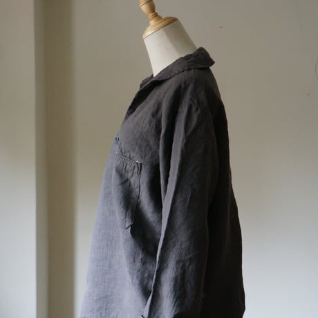 (PRE ORDER )Shawl collar SMOCK Charcoal Gray