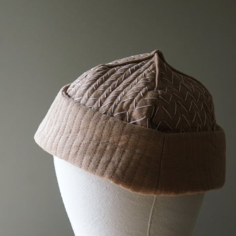(STOCK)（HATS） BOWL CAP HAND STITCH H/B ベージュ