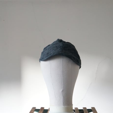 (STOCK)WORK CAP １ST Black LINEN TWEED