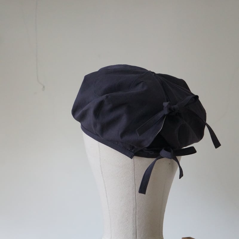 STOCK)WRAP Beret charcoal | nowhere else TATAMIZE