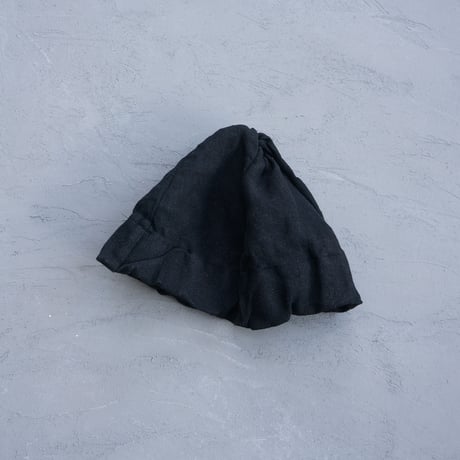 (ORDER)TWIST CAP GATHER 黒リネン