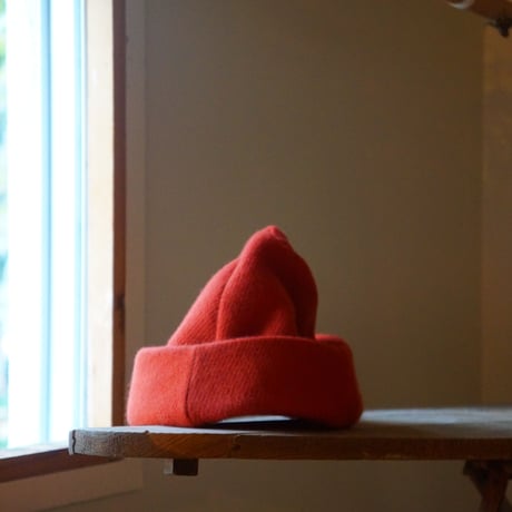 (STOCK)TWIST CAP 朱色ウール