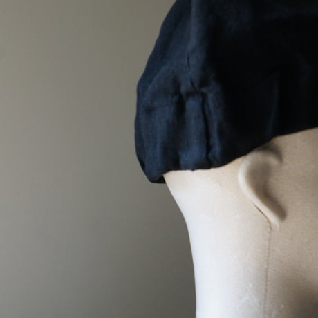 (ORDER)TWIST CAP GATHER 黒リネン