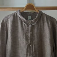 (ORDER)P/O SHIRT RELAX LINEN TWEED Brown