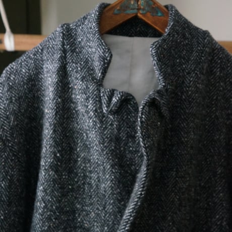 (ORDER)STAND COLLAR JACKET WOOL H/B