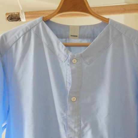 (ORDER)NO COLLER SHIRT BLUE OX