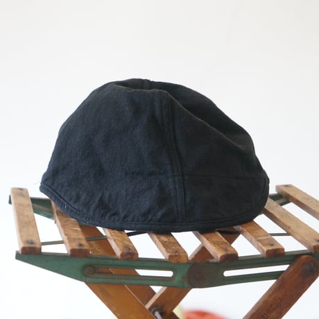 (STOCK)WORK CAP BLACK 綿麻