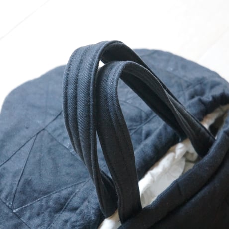 (ORDER) QUILT巾着BLK 綿麻