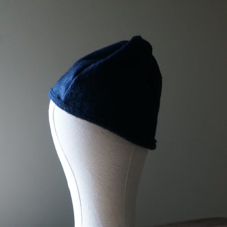 (STOCK)TWIST CAP BEANIE NAVY WOOL