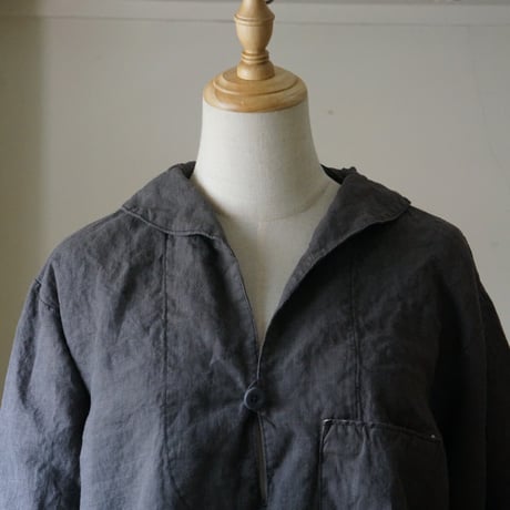 (PRE ORDER )Shawl collar SMOCK Charcoal Gray