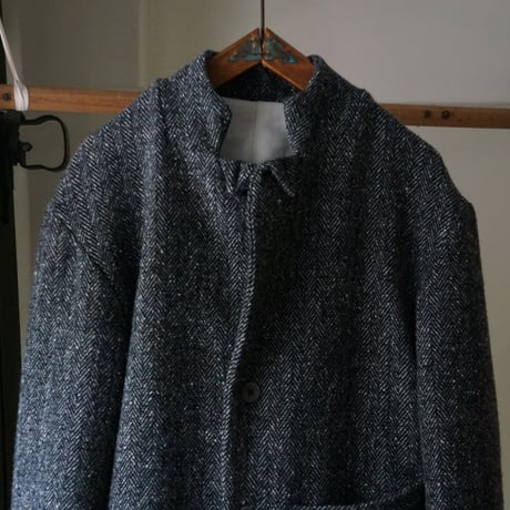 (ORDER)STAND COLLAR JACKET WOOL H/B