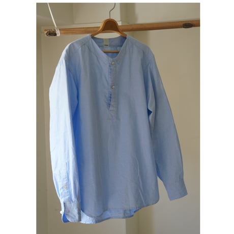(ORDER)NO COLLER SHIRT BLUE OX