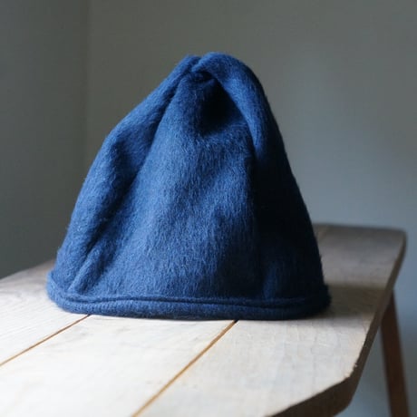 (STOCK)TWIST CAP BEANIE NAVY WOOL