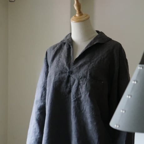 (PRE ORDER )Shawl collar SMOCK Charcoal Gray