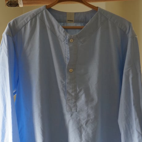 (ORDER)NO COLLER SHIRT BLUE OX