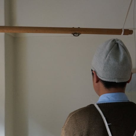(STOCK)TWIST CAP BEANIE LIGHT GRAY WOOL