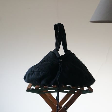 (ORDER) QUILT巾着BLK 綿麻