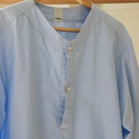 (ORDER)NO COLLER SHIRT BLUE OX