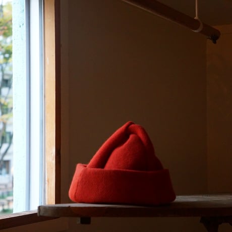 (STOCK)TWIST CAP 朱色ウール