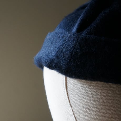 (STOCK)BOWL CAP WOOL NAVY