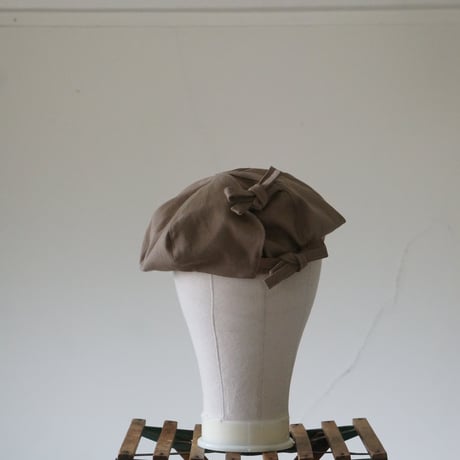 (ORDER)wrap beret mocha brown