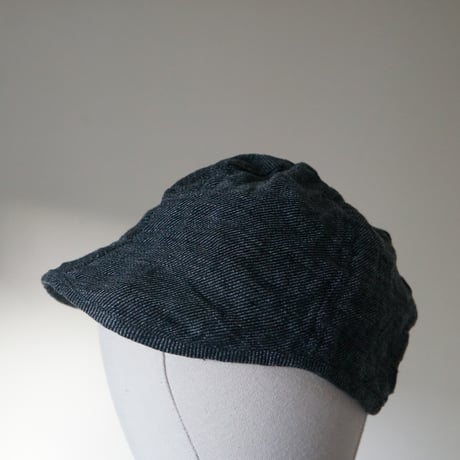 (STOCK)WORK CAP １ST Black LINEN TWEED