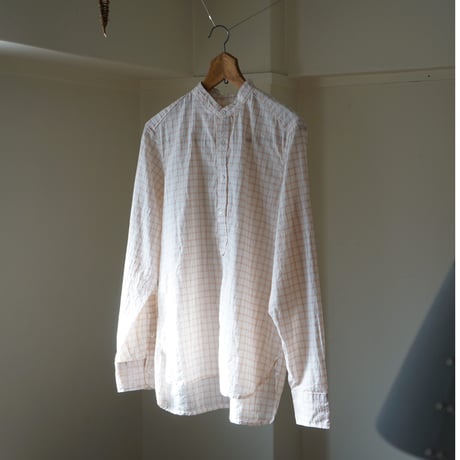 (Order)P/O BAND COLLAR SHIRT pink chk