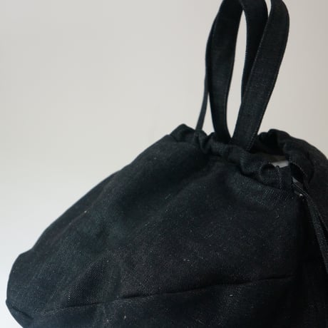 (ORDER)巾着　ブラックデニム