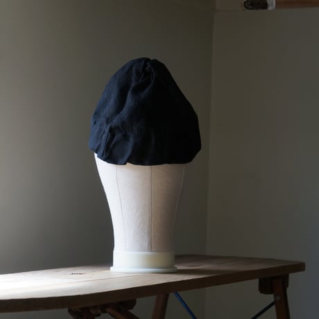 (ORDER)TWIST CAP GATHER 黒リネン