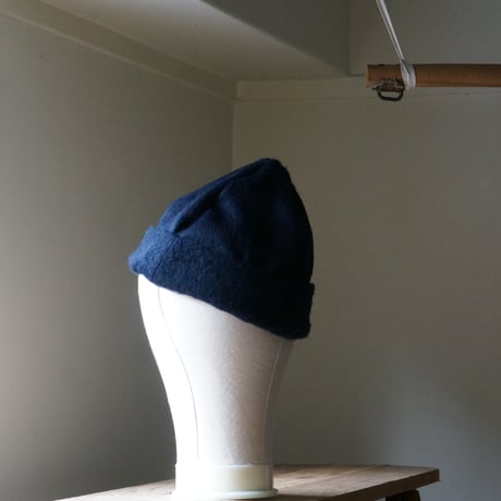 (STOCK)BOWL CAP WOOL NAVY