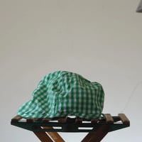 (STOCK)WORK CAP 1ST GREEN Gingham
