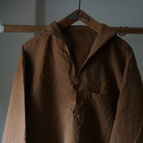 (PRE ORDER )Shawl collar SMOCK brown