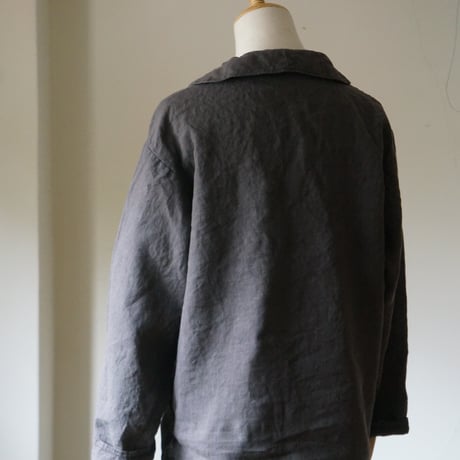 (PRE ORDER )Shawl collar SMOCK Charcoal Gray