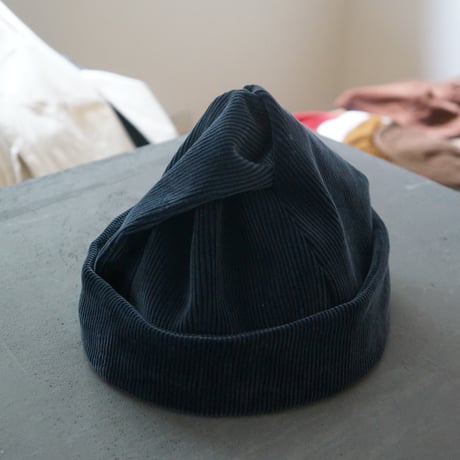 (ORDER)TWIST CAP NEW CORD GRAYISH NAVY BLUE