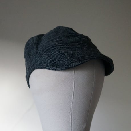 (STOCK)WORK CAP １ST Black LINEN TWEED