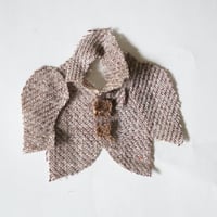 (Order) Shawl collar jacket linen Tweed Brown